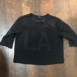Forever 21 Black Mesh Sleeve Top